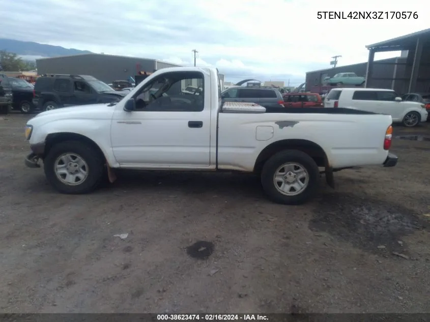 2003 Toyota Tacoma Base (A4) VIN: 5TENL42NX3Z170576 Lot: 38623474