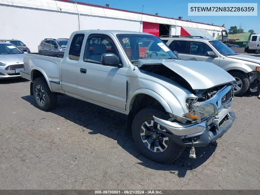 2003 Toyota Tacoma VIN: 5TEWM72N83Z286359 Lot: 39700801