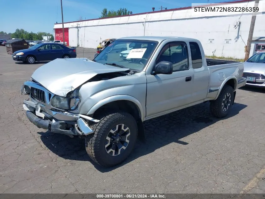 2003 Toyota Tacoma VIN: 5TEWM72N83Z286359 Lot: 39700801