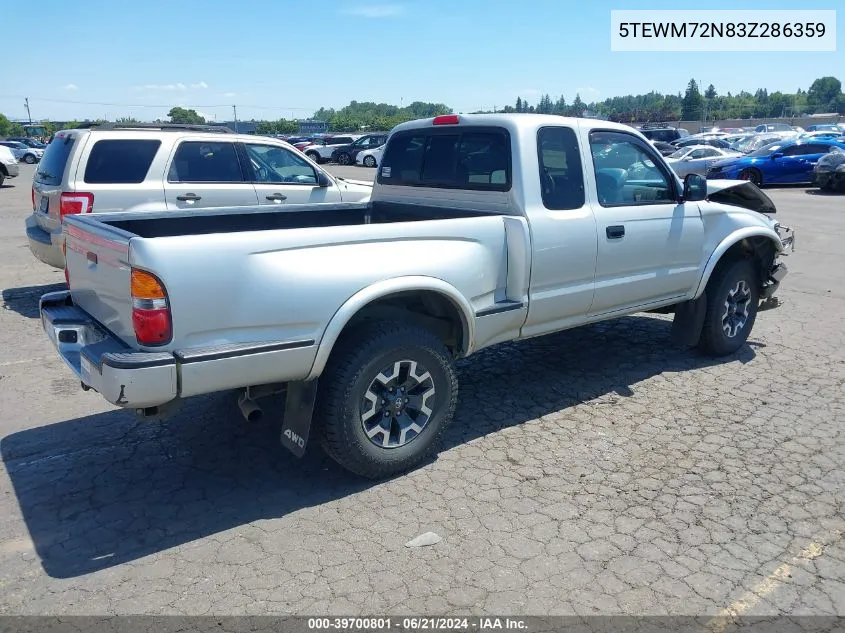 2003 Toyota Tacoma VIN: 5TEWM72N83Z286359 Lot: 39700801