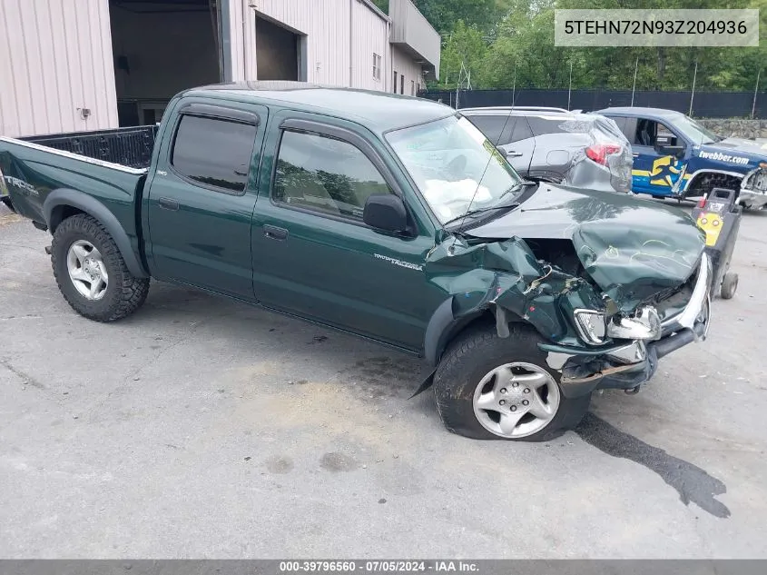 2003 Toyota Tacoma Base V6 VIN: 5TEHN72N93Z204936 Lot: 39796560