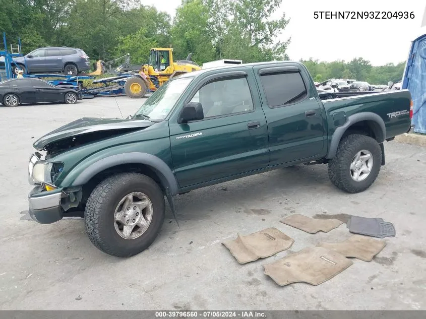 2003 Toyota Tacoma Base V6 VIN: 5TEHN72N93Z204936 Lot: 39796560