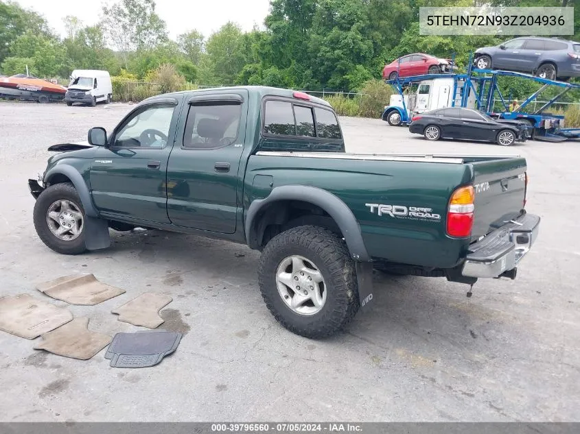 2003 Toyota Tacoma Base V6 VIN: 5TEHN72N93Z204936 Lot: 39796560