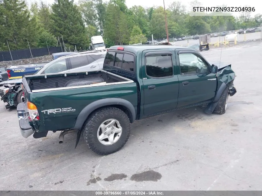 2003 Toyota Tacoma Base V6 VIN: 5TEHN72N93Z204936 Lot: 39796560