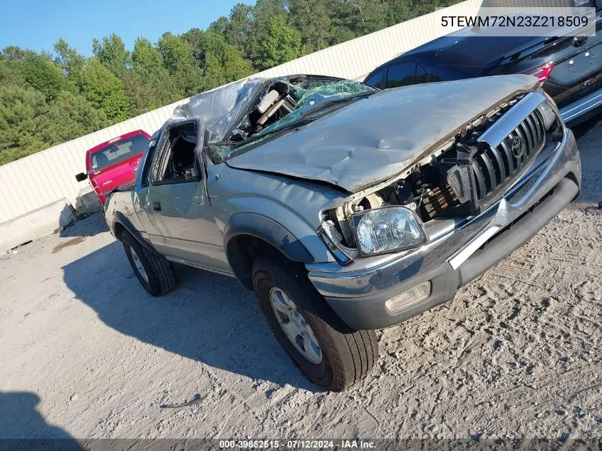 2003 Toyota Tacoma Base (A4) VIN: 5TEWM72N23Z218509 Lot: 39852515