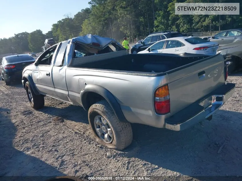 2003 Toyota Tacoma Base (A4) VIN: 5TEWM72N23Z218509 Lot: 39852515