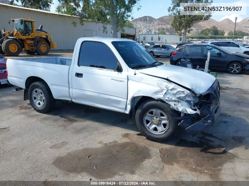 2003 Toyota Tacoma VIN: 5TENL42N53Z196907 Lot: 39916424