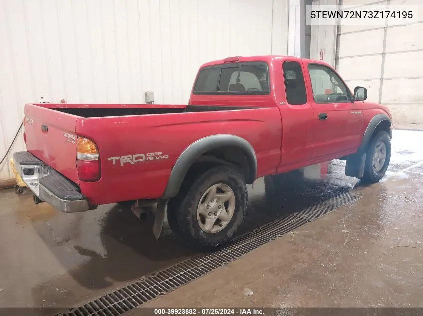 2003 Toyota Tacoma Base V6 VIN: 5TEWN72N73Z174195 Lot: 39923882