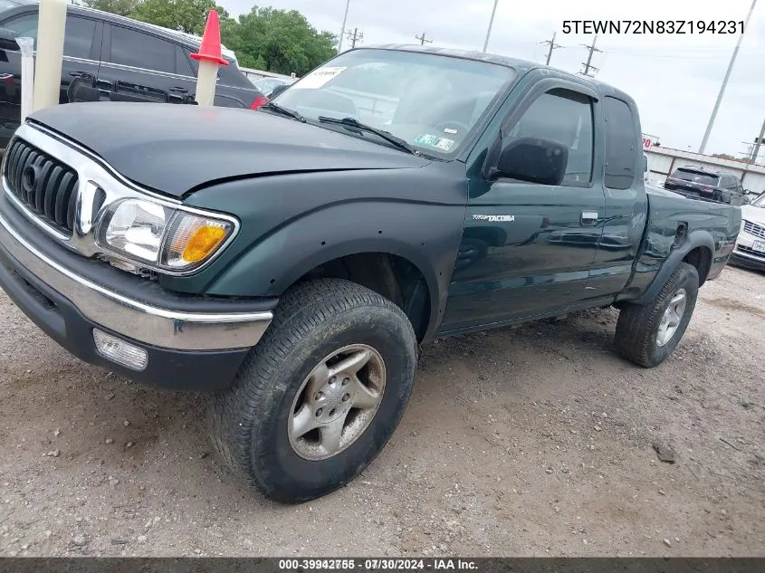 5TEWN72N83Z194231 2003 Toyota Tacoma Base V6