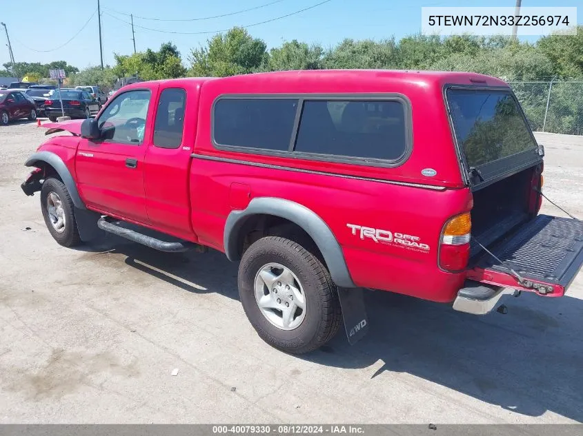 2003 Toyota Tacoma Base V6 VIN: 5TEWN72N33Z256974 Lot: 40079330