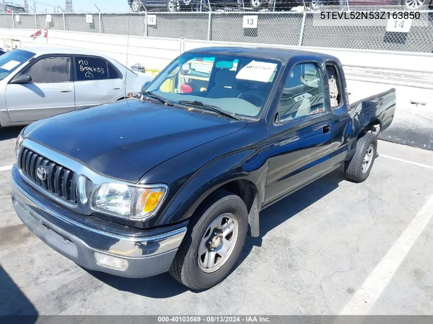 2003 Toyota Tacoma VIN: 5TEVL52N53Z163850 Lot: 40103569