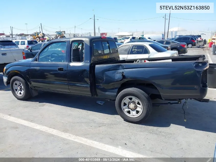 2003 Toyota Tacoma VIN: 5TEVL52N53Z163850 Lot: 40103569