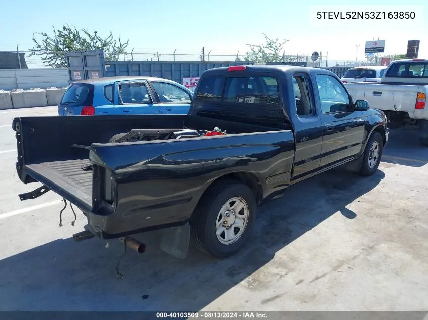 2003 Toyota Tacoma VIN: 5TEVL52N53Z163850 Lot: 40103569