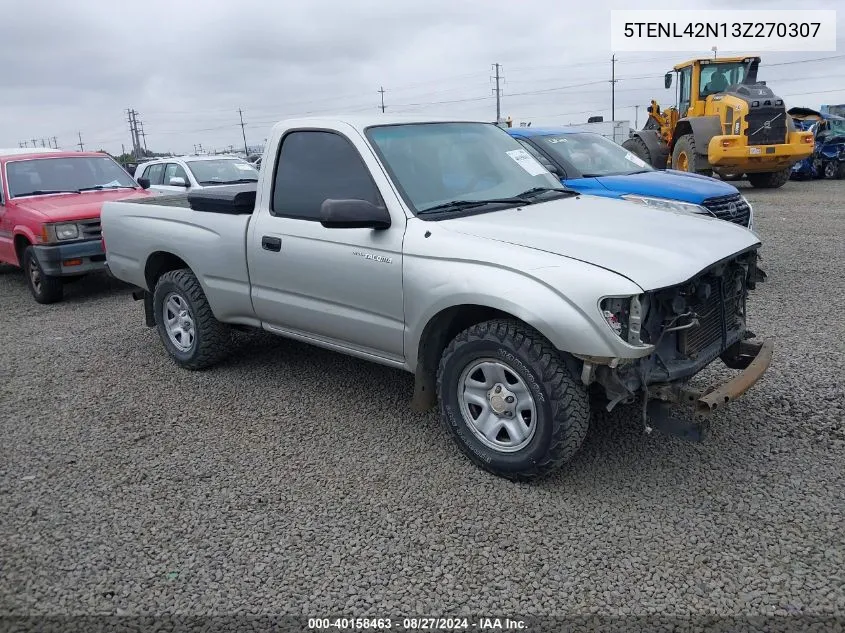 2003 Toyota Tacoma VIN: 5TENL42N13Z270307 Lot: 40158463