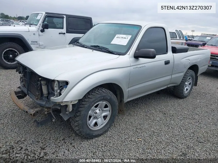 2003 Toyota Tacoma VIN: 5TENL42N13Z270307 Lot: 40158463