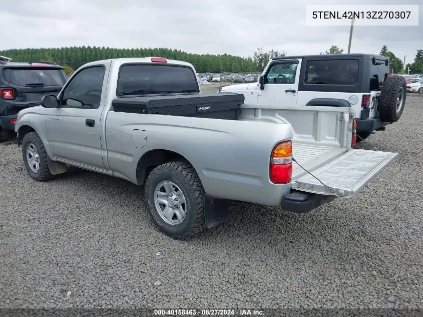 2003 Toyota Tacoma VIN: 5TENL42N13Z270307 Lot: 40158463