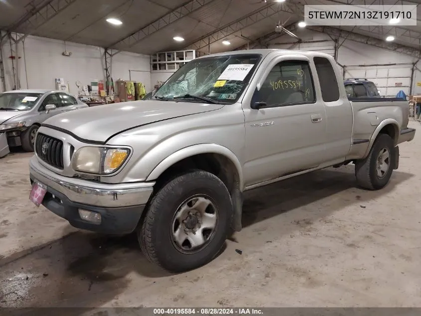 2003 Toyota Tacoma VIN: 5TEWM72N13Z191710 Lot: 40195584