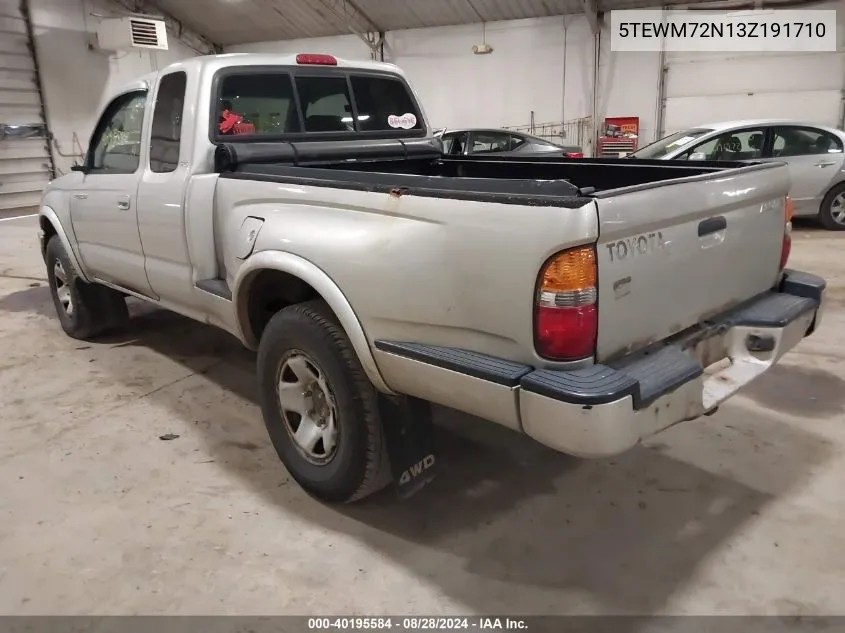 2003 Toyota Tacoma VIN: 5TEWM72N13Z191710 Lot: 40195584