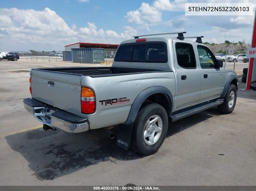 2003 Toyota Tacoma Base V6 VIN: 5TEHN72N53Z206103 Lot: 40203376