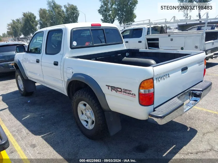 2003 Toyota Tacoma Prerunner V6 VIN: 5TEGN92N03Z198483 Lot: 40225663