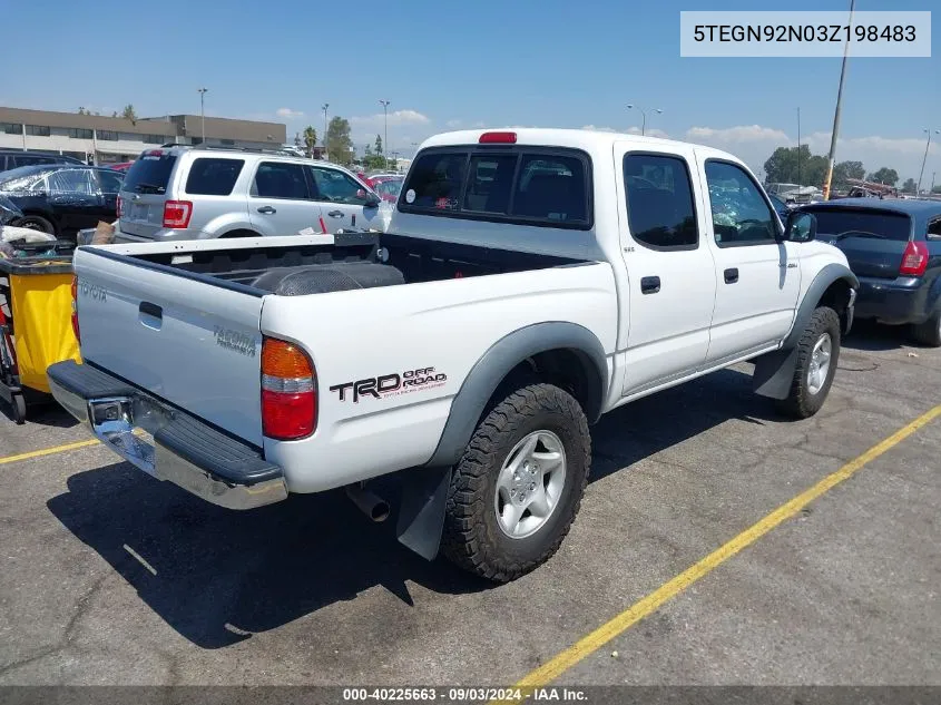 2003 Toyota Tacoma Prerunner V6 VIN: 5TEGN92N03Z198483 Lot: 40225663