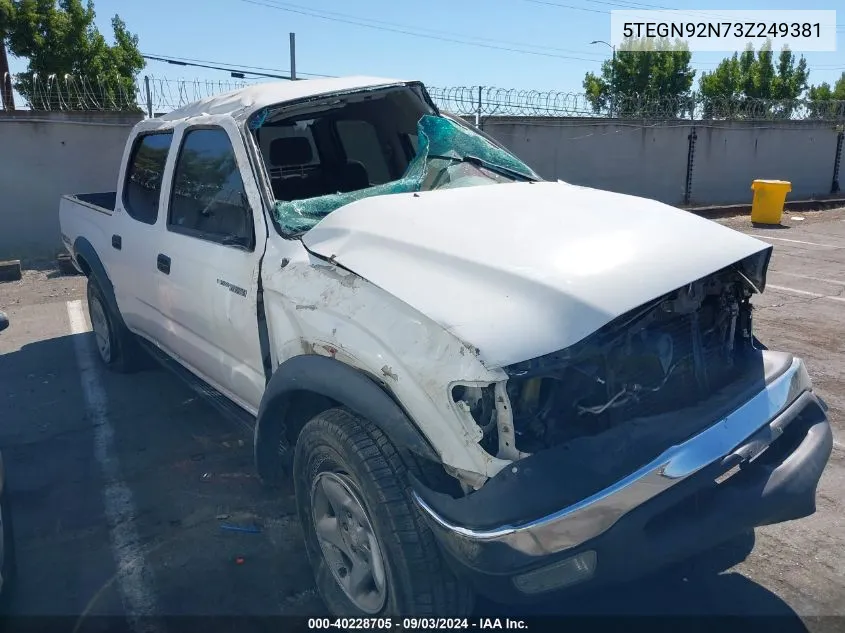 2003 Toyota Tacoma Prerunner V6 VIN: 5TEGN92N73Z249381 Lot: 40228705