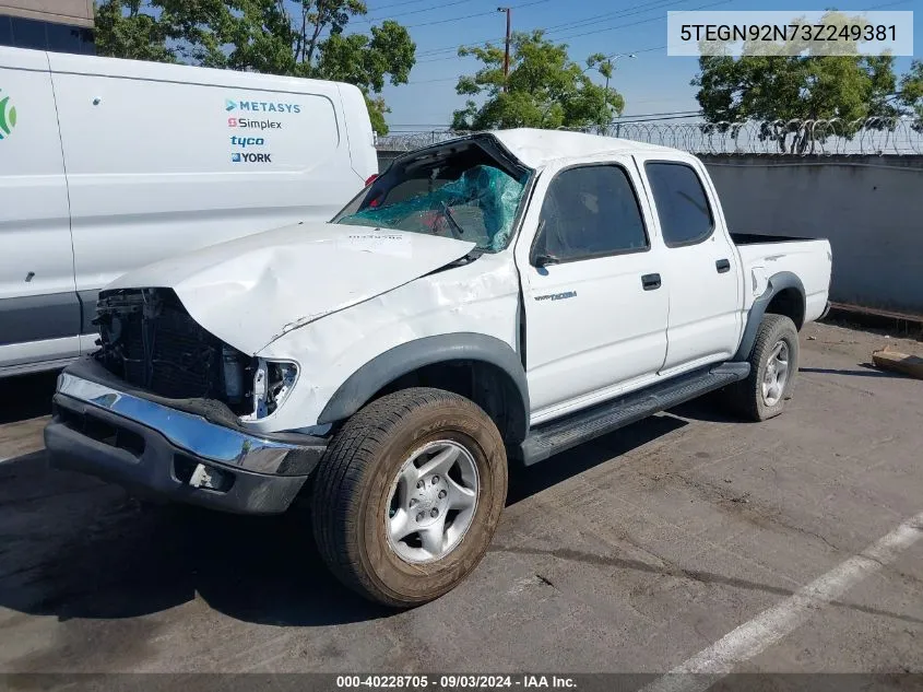 2003 Toyota Tacoma Prerunner V6 VIN: 5TEGN92N73Z249381 Lot: 40228705