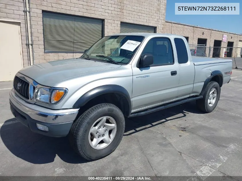 2003 Toyota Tacoma Base V6 VIN: 5TEWN72N73Z268111 Lot: 40235411