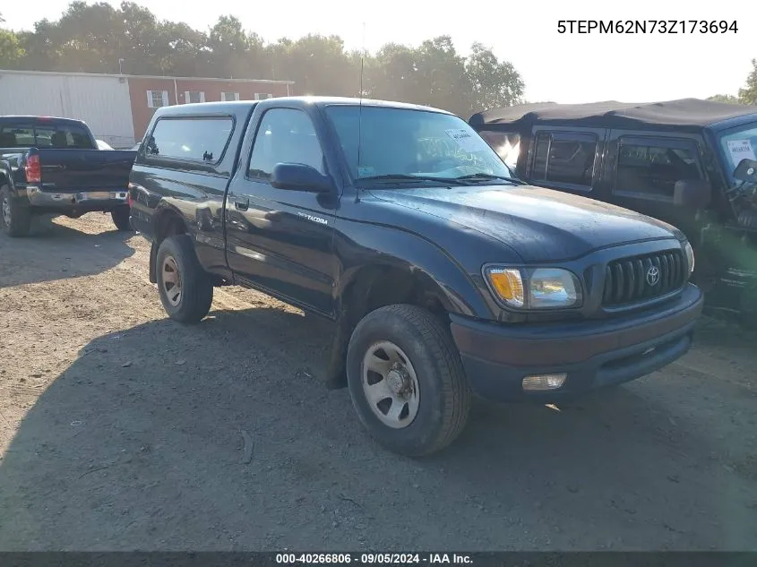 2003 Toyota Tacoma VIN: 5TEPM62N73Z173694 Lot: 40266806