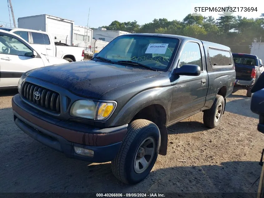 2003 Toyota Tacoma VIN: 5TEPM62N73Z173694 Lot: 40266806