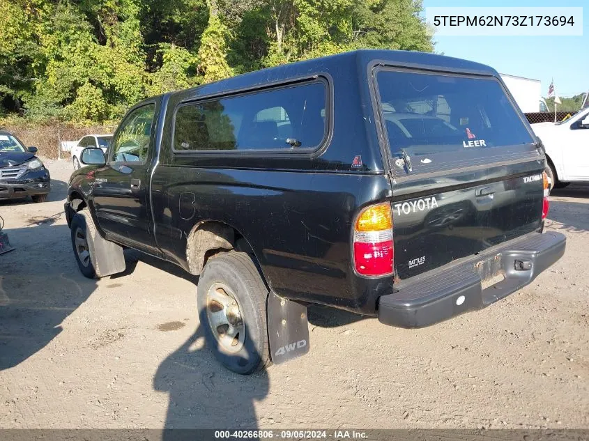 2003 Toyota Tacoma VIN: 5TEPM62N73Z173694 Lot: 40266806