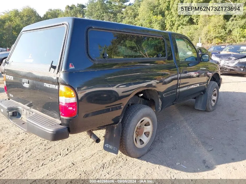 2003 Toyota Tacoma VIN: 5TEPM62N73Z173694 Lot: 40266806