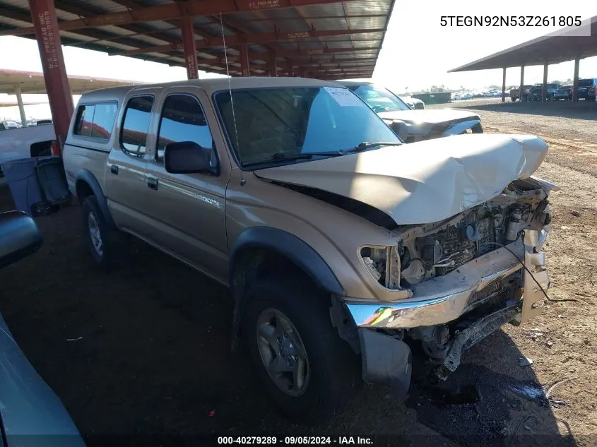 2003 Toyota Tacoma Double Cab Prerunner VIN: 5TEGN92N53Z261805 Lot: 40279289