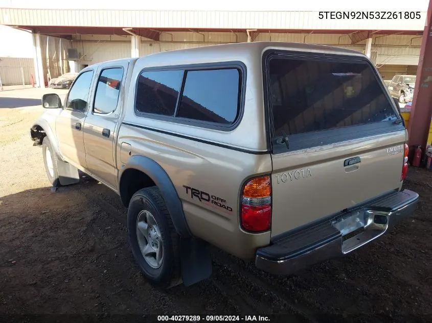 2003 Toyota Tacoma Double Cab Prerunner VIN: 5TEGN92N53Z261805 Lot: 40279289