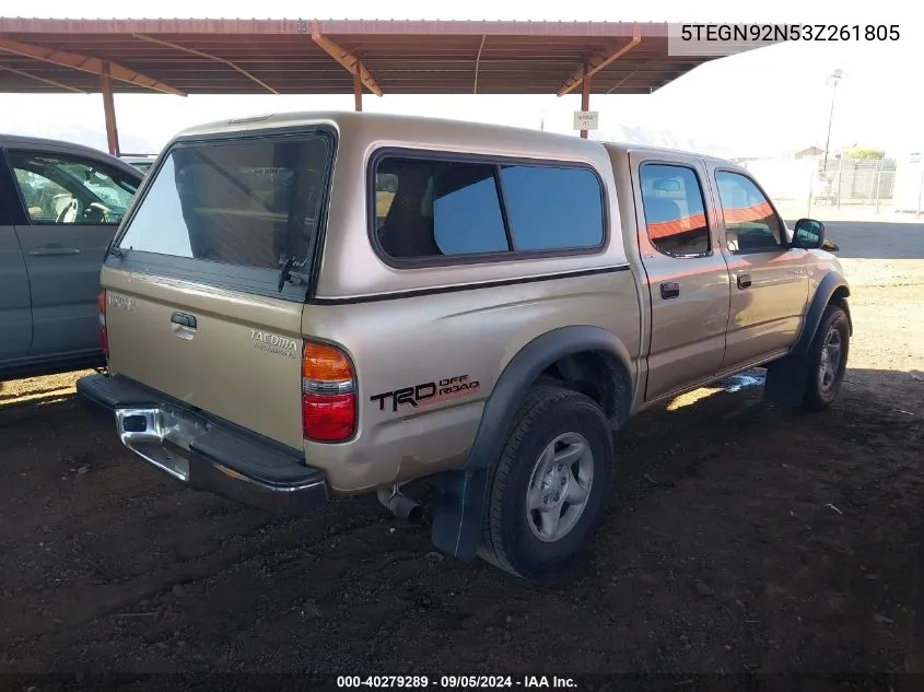 2003 Toyota Tacoma Double Cab Prerunner VIN: 5TEGN92N53Z261805 Lot: 40279289