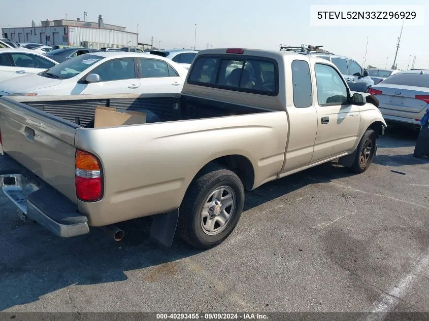 2003 Toyota Tacoma VIN: 5TEVL52N33Z296929 Lot: 40293455