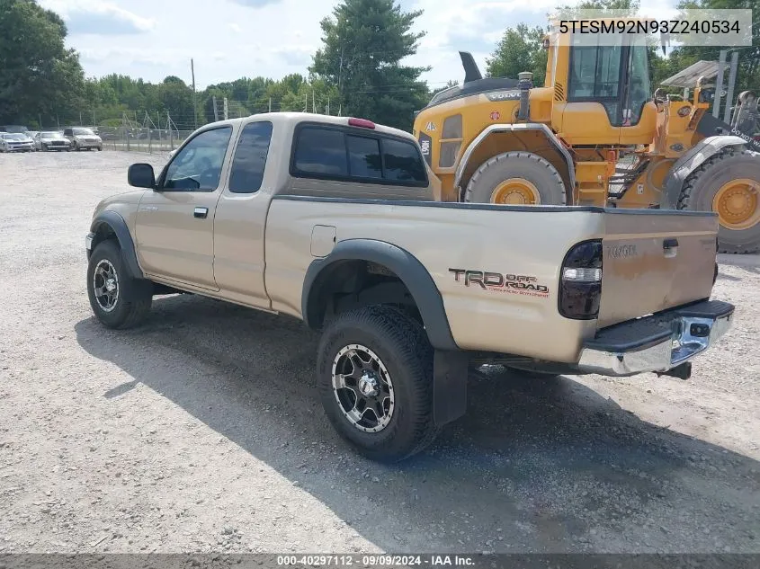 2003 Toyota Tacoma Prerunner VIN: 5TESM92N93Z240534 Lot: 40297112