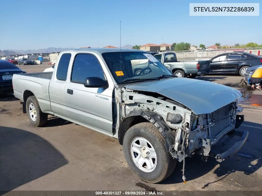 2003 Toyota Tacoma VIN: 5TEVL52N73Z286839 Lot: 40301327