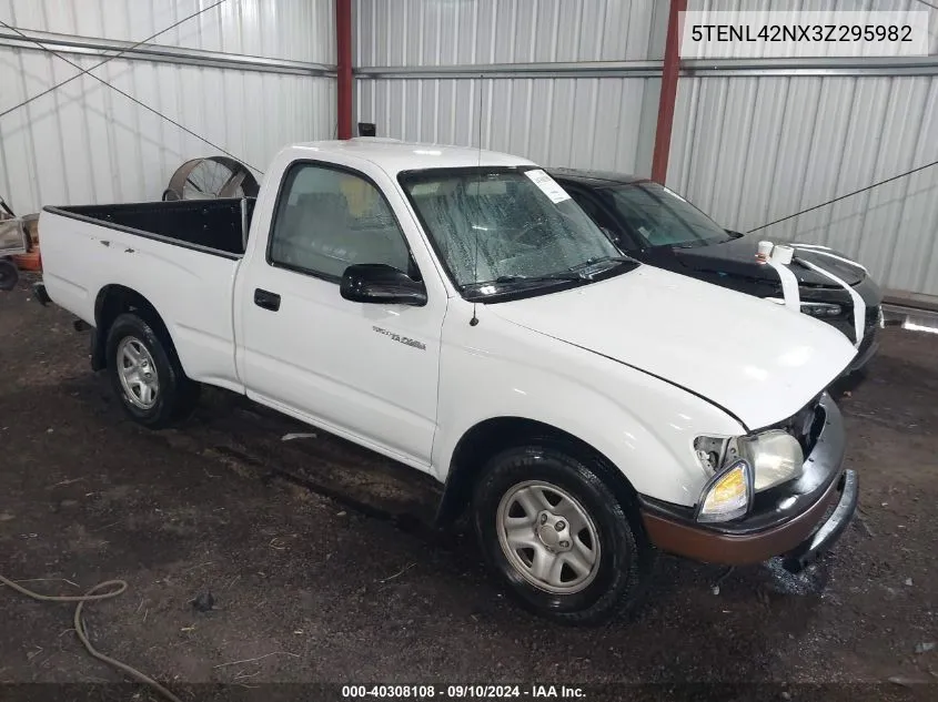 2003 Toyota Tacoma VIN: 5TENL42NX3Z295982 Lot: 40308108