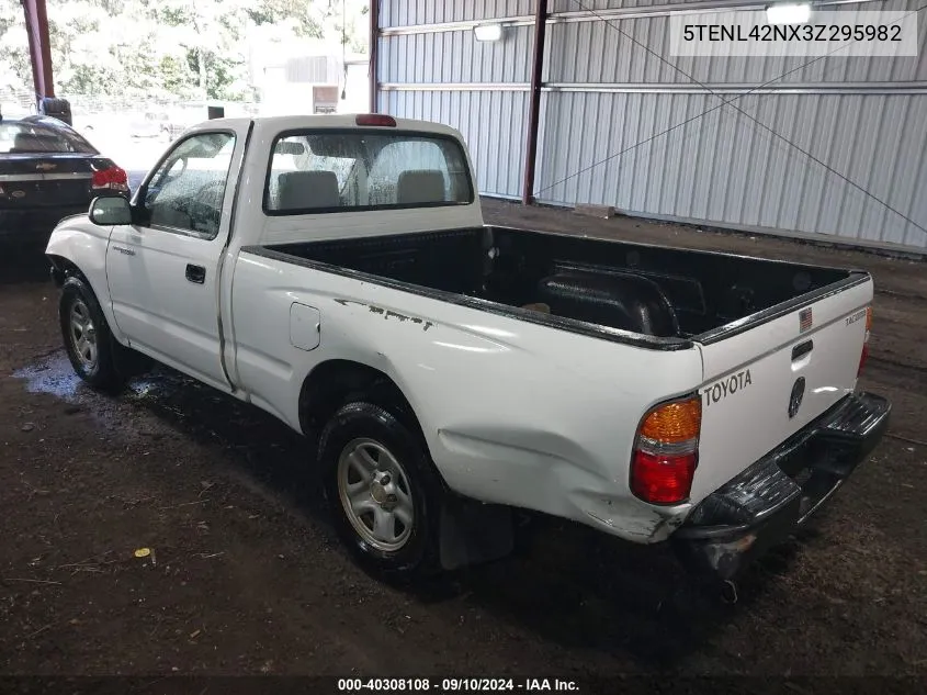 2003 Toyota Tacoma VIN: 5TENL42NX3Z295982 Lot: 40308108