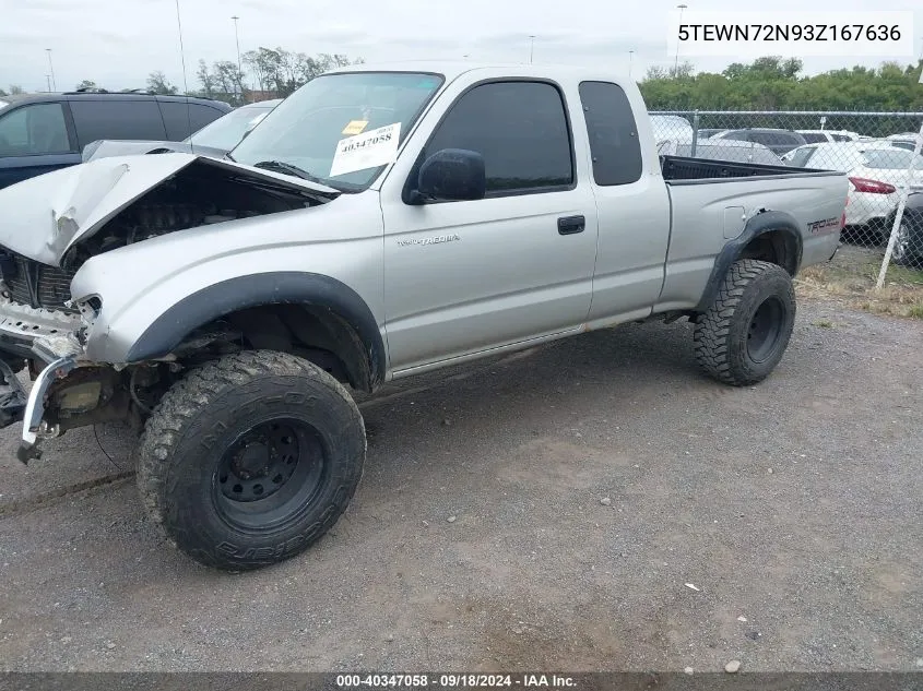 2003 Toyota Tacoma Base V6 VIN: 5TEWN72N93Z167636 Lot: 40347058