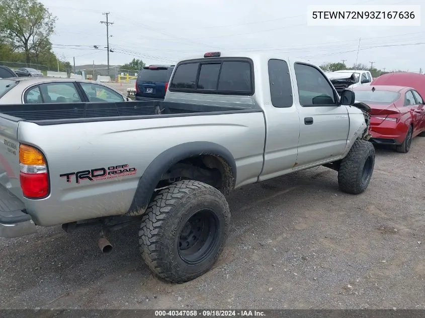 2003 Toyota Tacoma Base V6 VIN: 5TEWN72N93Z167636 Lot: 40347058