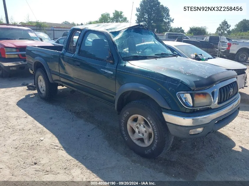 2003 Toyota Tacoma Prerunner V6 VIN: 5TESN92NX3Z258456 Lot: 40394190