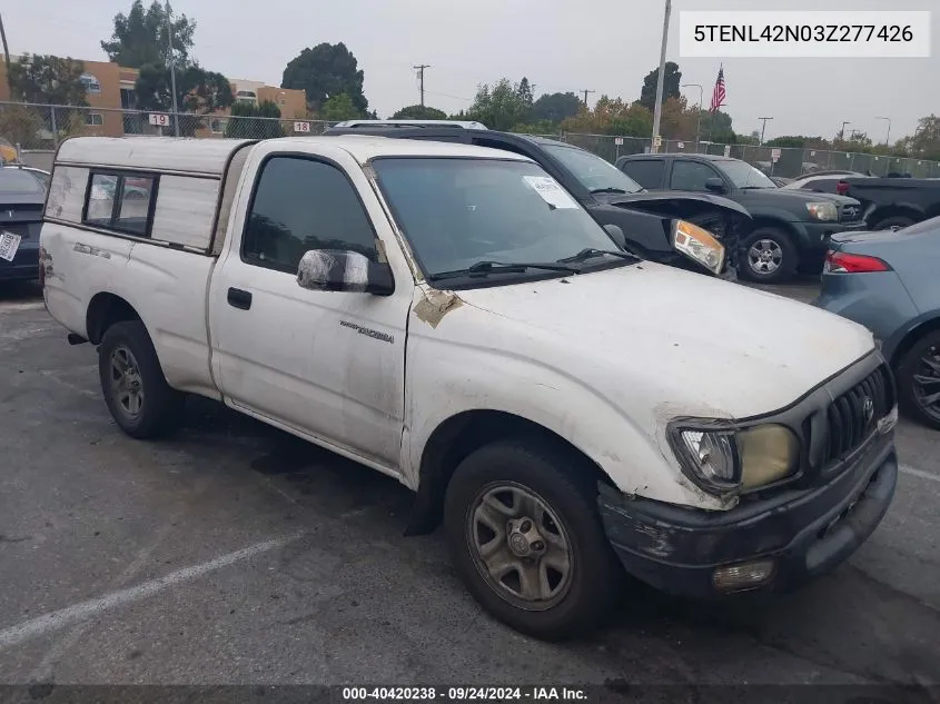 2003 Toyota Tacoma VIN: 5TENL42N03Z277426 Lot: 40420238