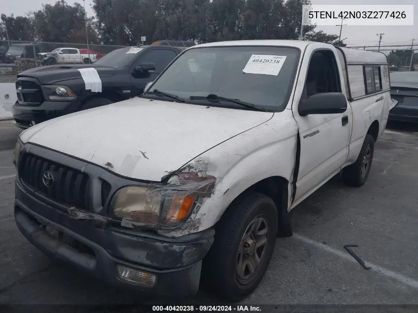 2003 Toyota Tacoma VIN: 5TENL42N03Z277426 Lot: 40420238