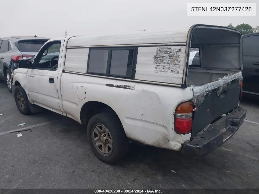 2003 Toyota Tacoma VIN: 5TENL42N03Z277426 Lot: 40420238