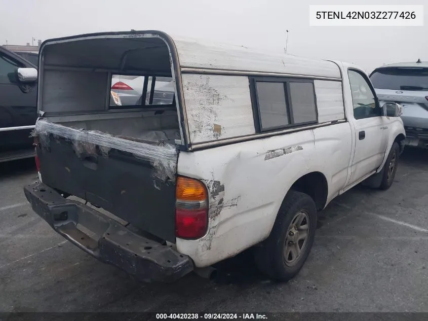 2003 Toyota Tacoma VIN: 5TENL42N03Z277426 Lot: 40420238