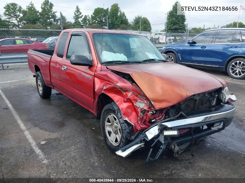 2003 Toyota Tacoma VIN: 5TEVL52N43Z184656 Lot: 40435944