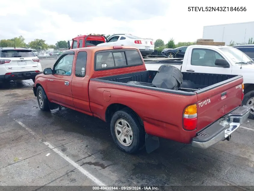 2003 Toyota Tacoma VIN: 5TEVL52N43Z184656 Lot: 40435944