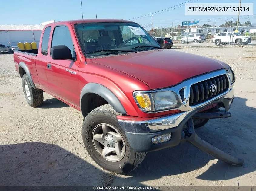 2003 Toyota Tacoma Prerunner VIN: 5TESM92N23Z193914 Lot: 40451241